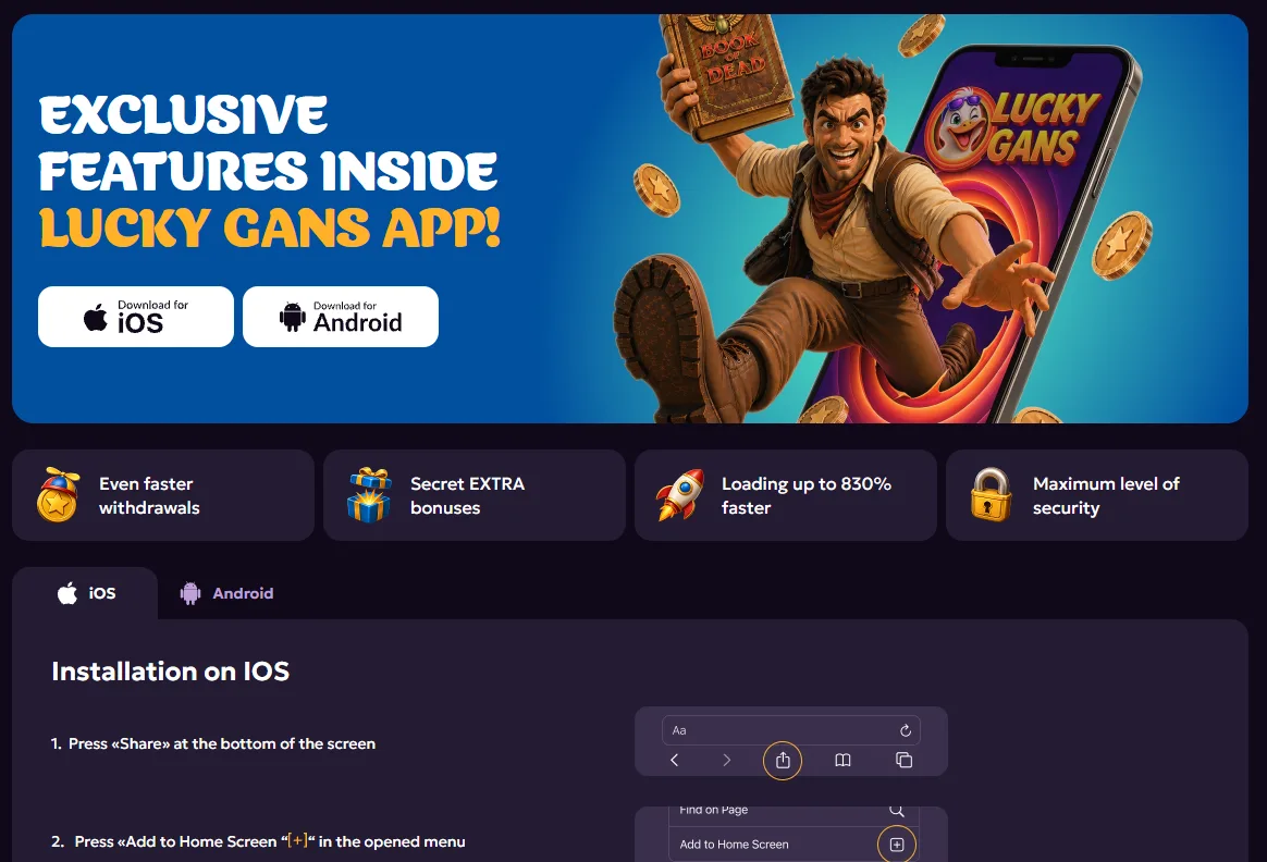 Luckygans Casino Bonus